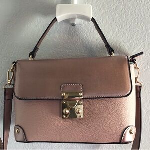 NWOT Champagne Pink and Rose Gold Handbag